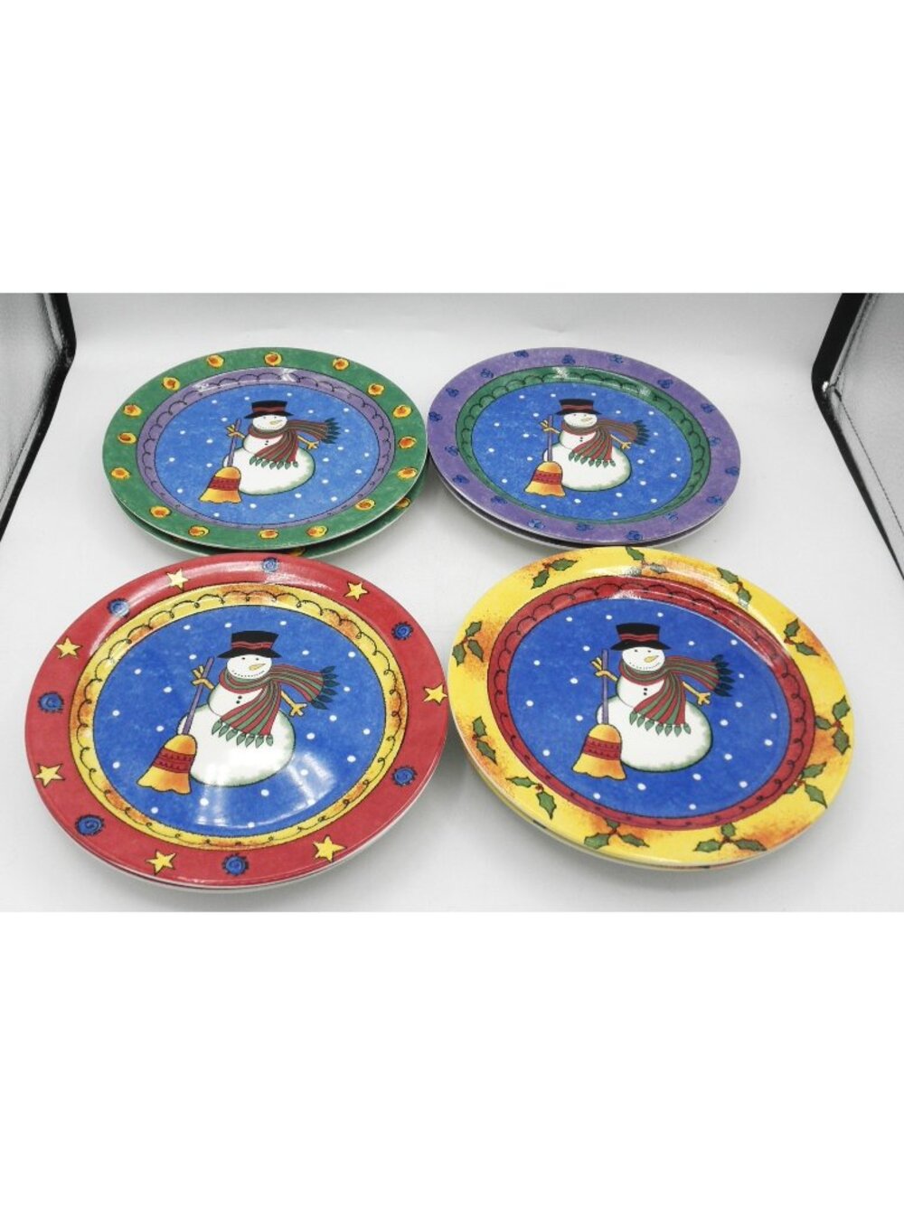 Sweet Shoppe 3041Snowman Salad Plates Set of 8 Designed By Sue Zipkin